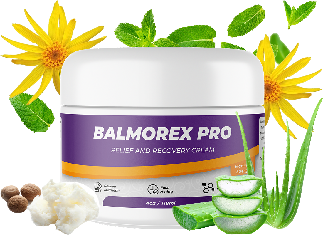 Jar of Balmorex Pro cream with natural ingredients